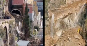 Disastrosa frana ad Amalfi invade la statale